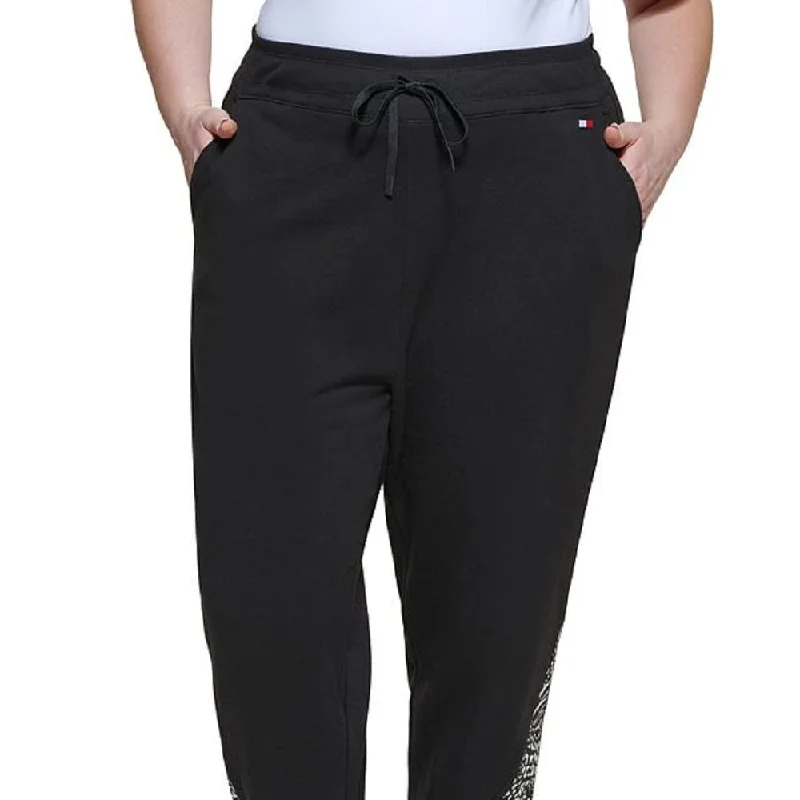 Tommy Hilfiger Women's Plus Fitness Running Jogger Pants Black Size 1X