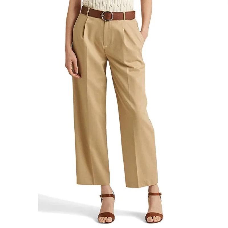 Ralph Lauren Women's Pleated Crepe Ankle Pants Brown Size 12