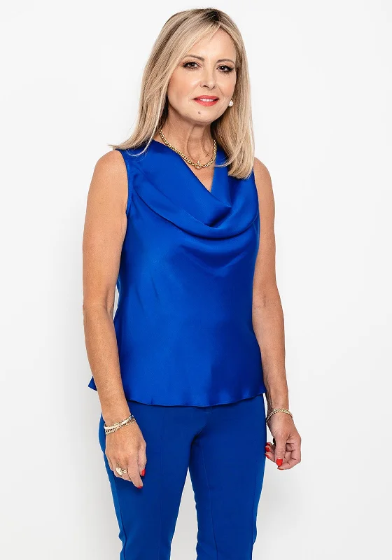 Badoo Cowl Neck Sleeveless Top, Royal Blue