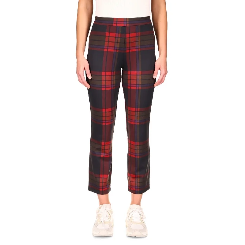 Sanctuary Women's Carnaby Plaid Kick Cropped Pants Red Size Small