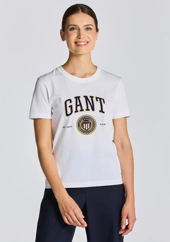 GANT Womens Crest Shield T-Shirt, White