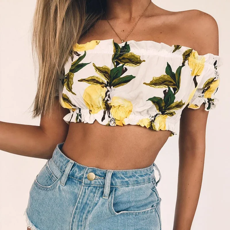 Sexy Off The Shoulder Short Sleeves Tops