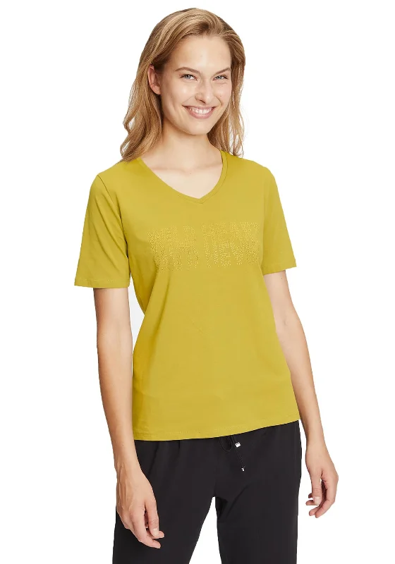 Betty Barclay Wild Heart V Neck T-Shirt, Chartreuse