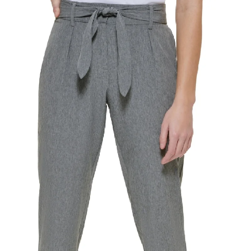 Calvin Klein Women's Tie Waist Pant Gray Size X-Large