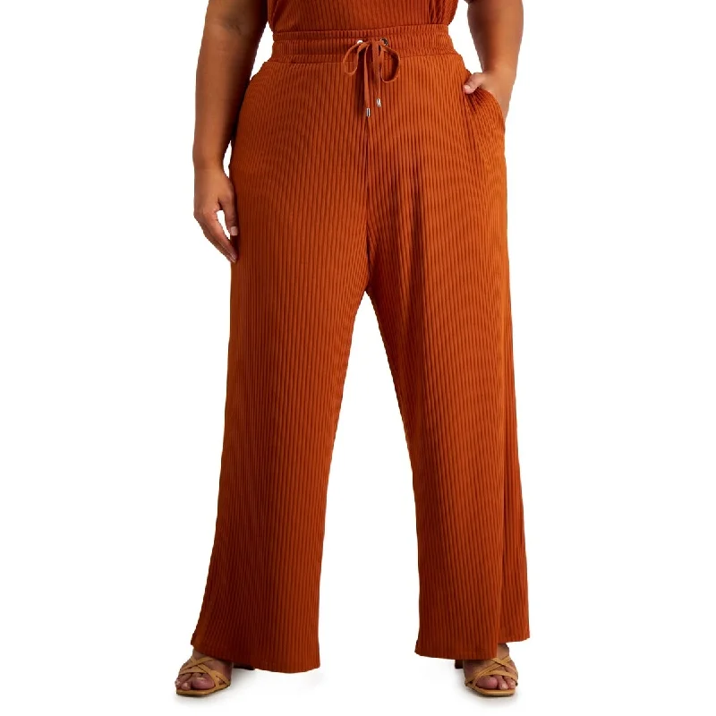 Calvin Klein Women's Wide Leg Pants Brown Size 3X