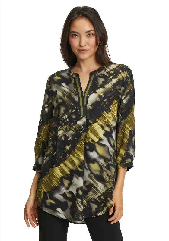 Betty Barclay Blur Print Tunic Top, Black & Green