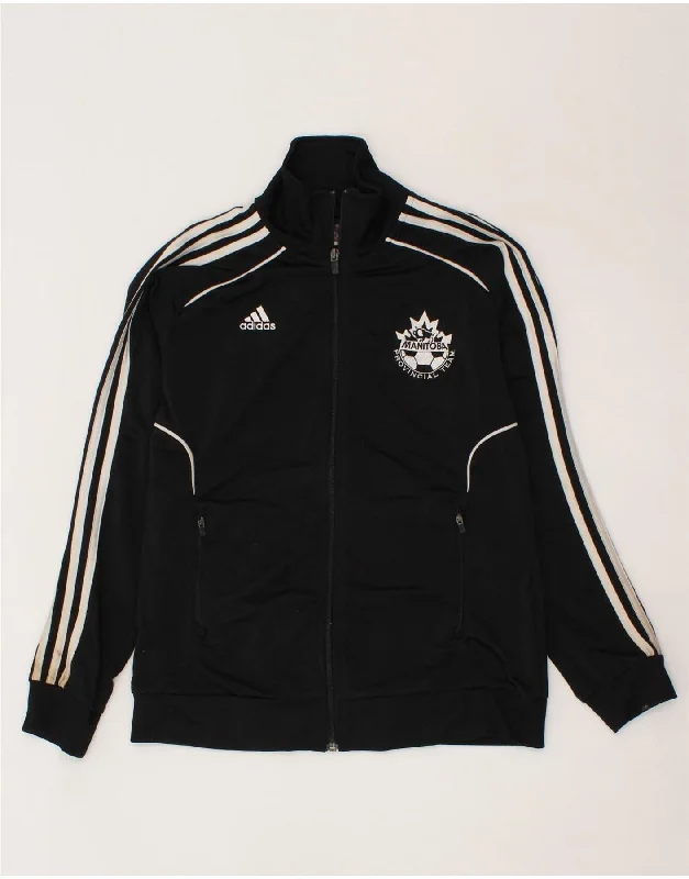 ADIDAS Womens Tracksuit Top Jacket UK 18 XL Black Polyester