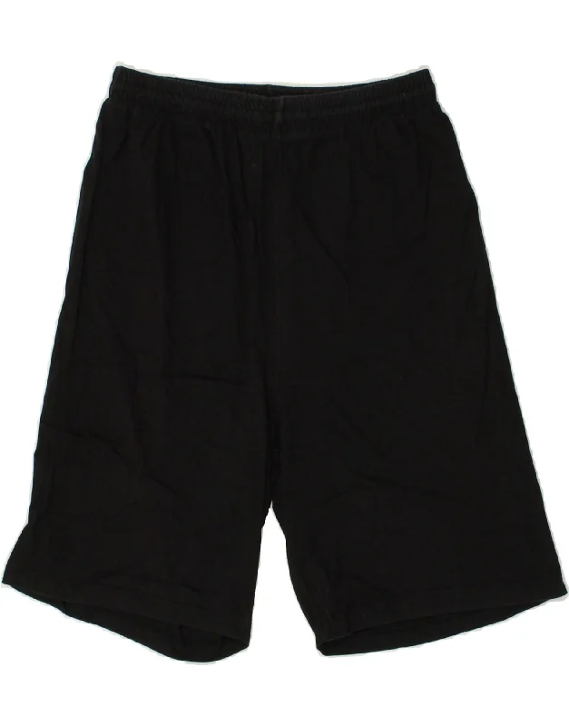 REEBOK Mens Sport Shorts Medium Black Cotton