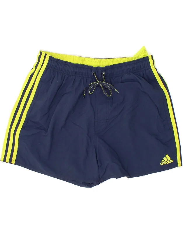 ADIDAS Womens Sport Shorts UK 14 Medium  Navy Blue Polyester