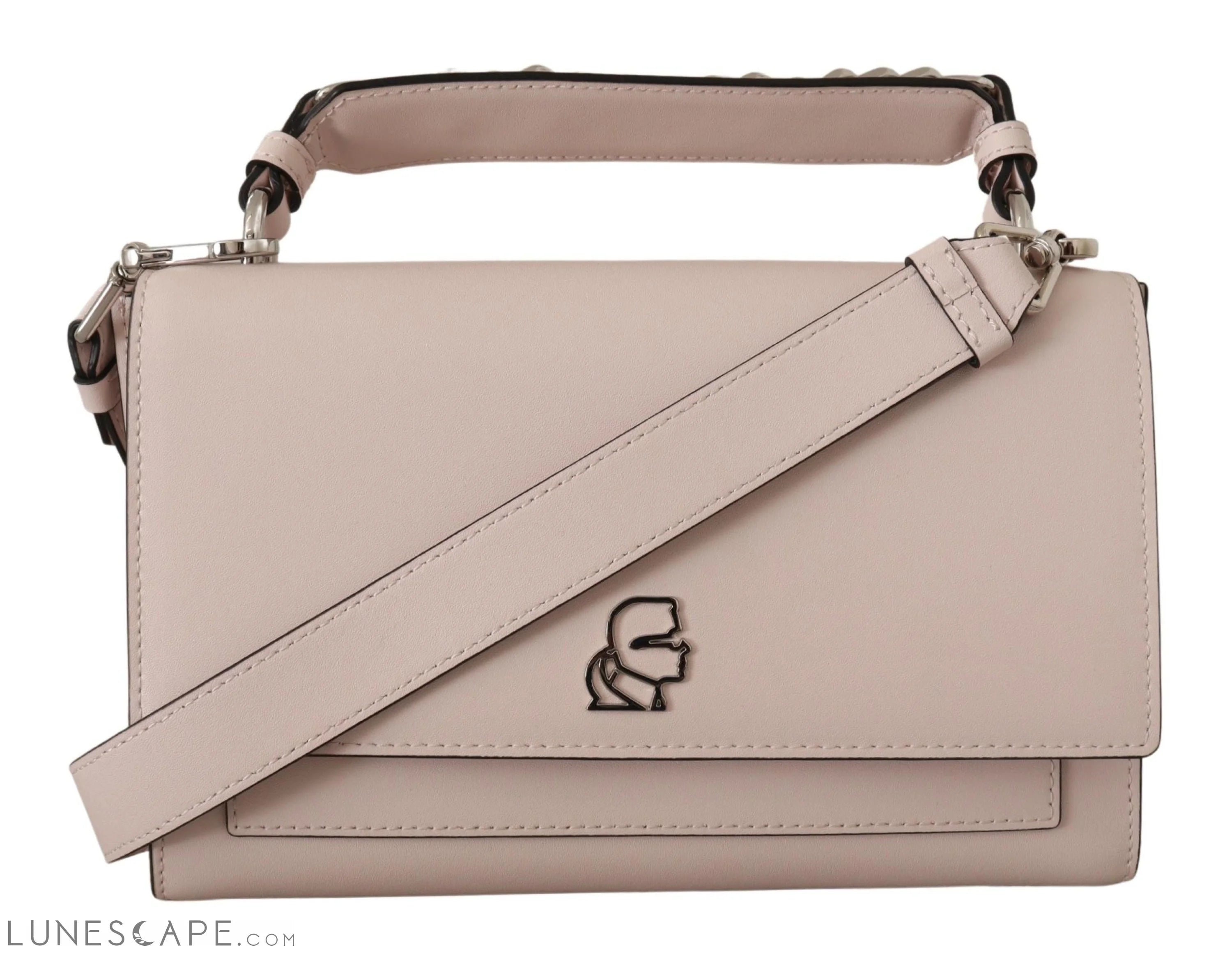 Karl Lagerfeld Mauve Elegance Leather Shoulder Bag