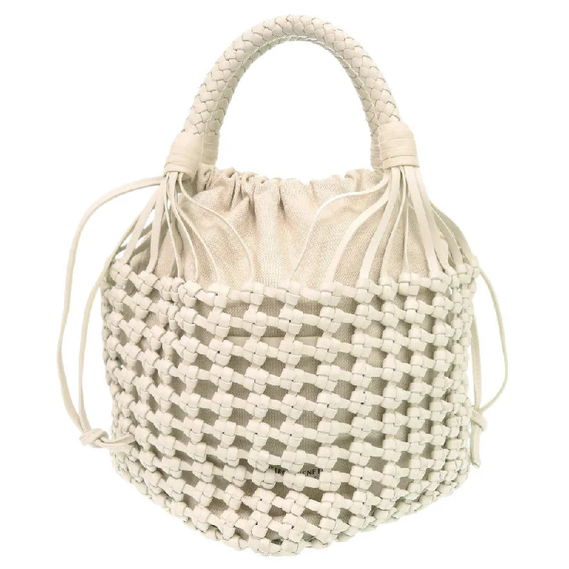 BOTTEGAVENETA Handbag 709612 Leather, Canvas white Cavallino Women Used Authentic
