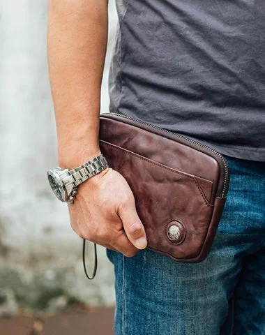 Cool Black Leather Mens Long Wallets Large Zipper Clutch Wallet Coffee Wristlet Clutch Vintage Clutch Purse For Men Cool Black Leather Mens Long Wallets Large Zipper Clutch Wallet Coffee Wristlet Clutch Vintage Clutch Purse For Men