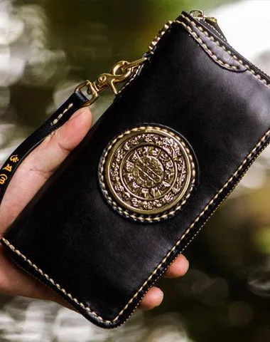 Handmade Leather Tibetan Mens Chain Biker Wallets Cool Leather Wallets Long Wallets for Men Handmade Leather Tibetan Mens Chain Biker Wallets Cool Leather Wallets Long Wallets for Men