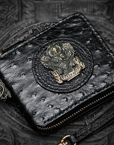 Handmade Leather Black Small Biker Wallet Mens Cool billfold Chain Wallet Trucker Wallet with Chain Handmade Leather Black Small Biker Wallet Mens Cool billfold Chain Wallet Trucker Wallet with Chain