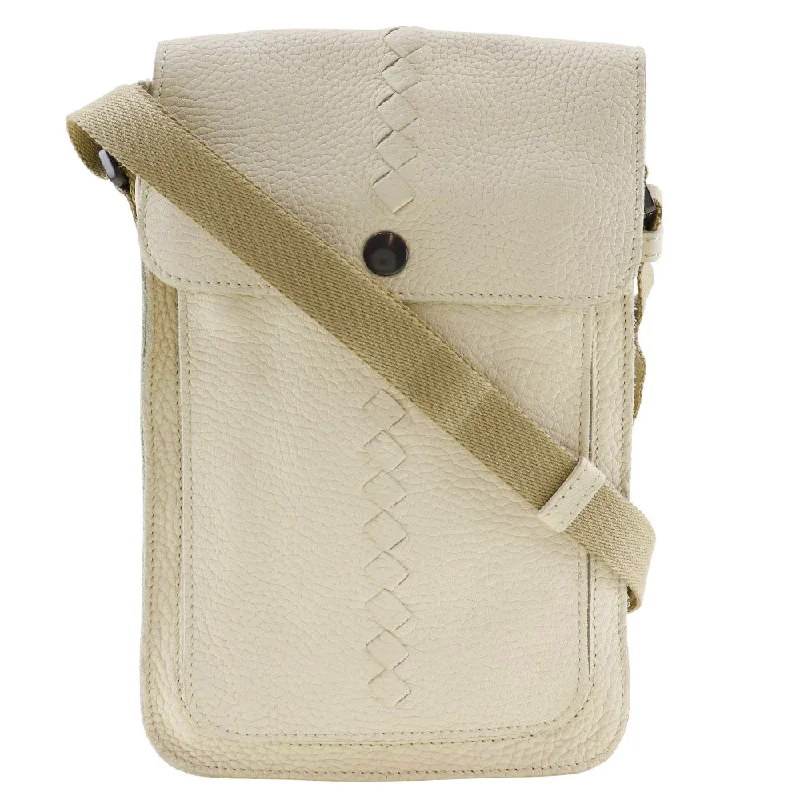 BOTTEGAVENETA Shoulder Bag Calfskin off white mens Used Authentic