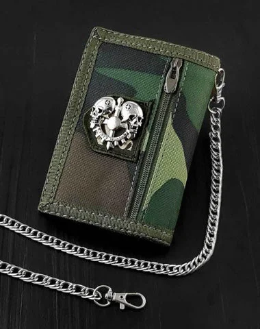 BADASS CAMOUFLAGE Canvas MENS TRIFOLD SMALL BIKER WALLETS CHAIN WALLET WALLET WITH CHAINS FOR MEN BADASS CAMOUFLAGE Canvas MENS TRIFOLD SMALL BIKER WALLETS CHAIN WALLET WALLET WITH CHAINS FOR MEN