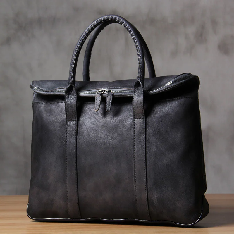 Mens Brown Gray Cool Leather Handbag Briefcase Handmade Genuine Vintage Work Bag Business Bag for men Mens Brown Gray Cool Leather Handbag Briefcase Handmade Genuine Vintage Work Bag Business Bag for men