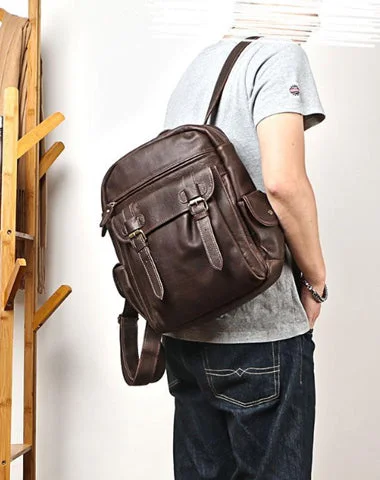 Coffee Cool Leather Mens School Backpack College Backpack 14'' Computer Backpack For Men Coffee Cool Leather Mens School Backpack College Backpack 14'' Computer Backpack For Men