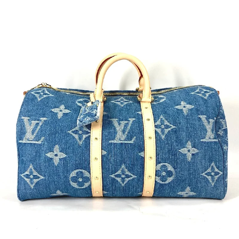 LOUIS VUITTON Boston Duffel bag M24315 Monogram denim blue New LV Remix Keepall �Ebandouliere 45 Women Used Authentic