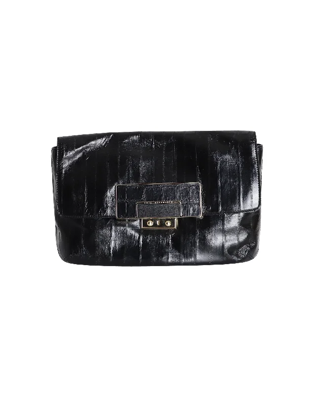 Anya Hindmarch Clutch Bag in Black Leather