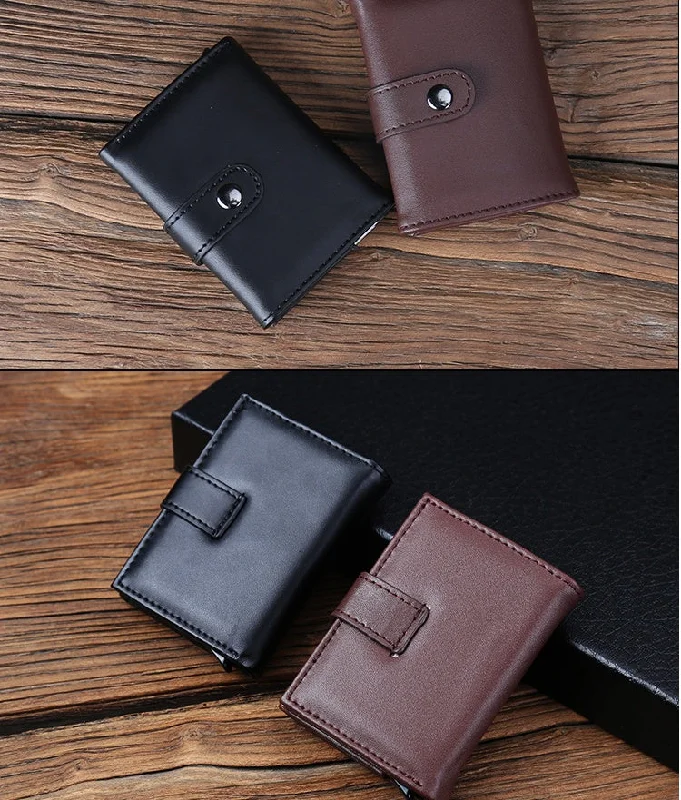 Antimagnetic card wallet aluminum anti-theft brush holder multi-card aluminum alloy card box coin purse leather wallet Antimagnetic card wallet aluminum anti-theft brush holder multi-card aluminum alloy card box coin purse leather wallet