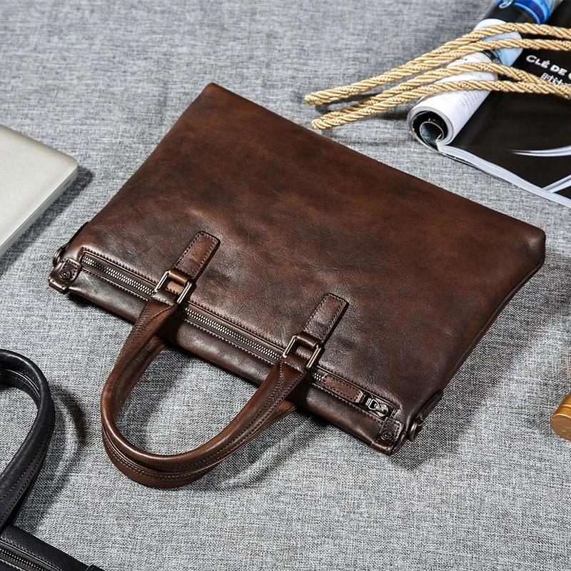 Handmade Leather Mens Cool Messenger Bag Briefcase Work Bag Business Bag Laptop Bag for men Handmade Leather Mens Cool Messenger Bag Briefcase Work Bag Business Bag Laptop Bag for men