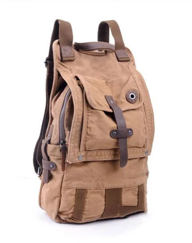 Canvas Black Mens Hiking Backpack Large Khaki School Backpack Canvas Travel Backpack For Men Canvas Black Mens Hiking Backpack Large Khaki School Backpack Canvas Travel Backpack For Men