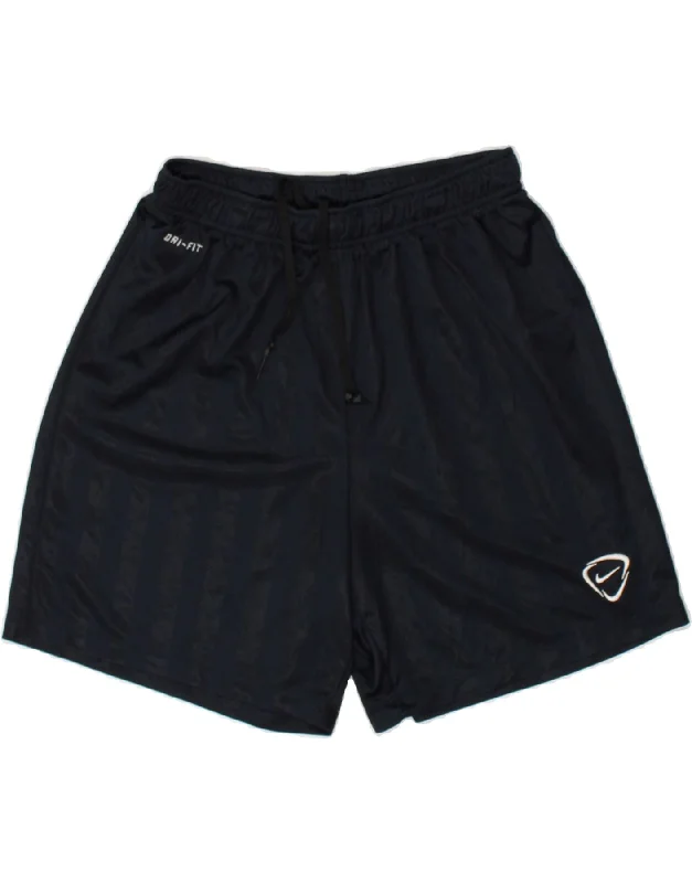 NIKE Mens Dri Fit Sport Shorts Medium Navy Blue Striped Polyester