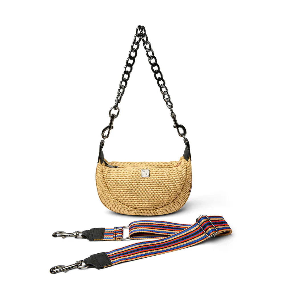 Raffia Tiny Dancer Crossbody by Think Royln