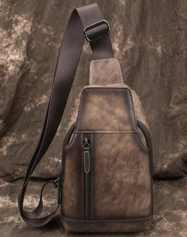 Brown Cool LEATHER MENS 8 inches Tan Sling Bag One Shoulder Backpack Blue Chest Bag For Men Brown Cool LEATHER MENS 8 inches Tan Sling Bag One Shoulder Backpack Blue Chest Bag For Men