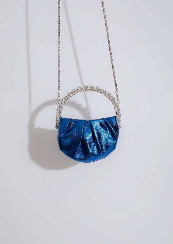 So High Class Rhinestones Handbag Blue