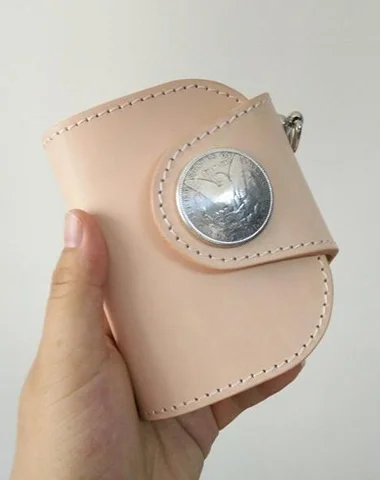 [On Sale] Handmade Mens Leather Biker Chain Wallets Cool Small Biker Wallet with Chains