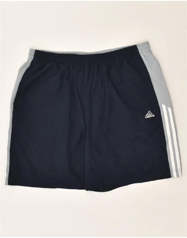 ADIDAS Mens Sport Shorts XL Navy Blue Colourblock Polyester