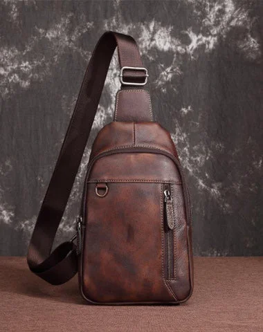 Casual Leather One Shoulder Backpack 10-inch Chest Bag Sling Bag Sling Crossbody Bag For Men Casual Leather One Shoulder Backpack 10-inch Chest Bag Sling Bag Sling Crossbody Bag For Men
