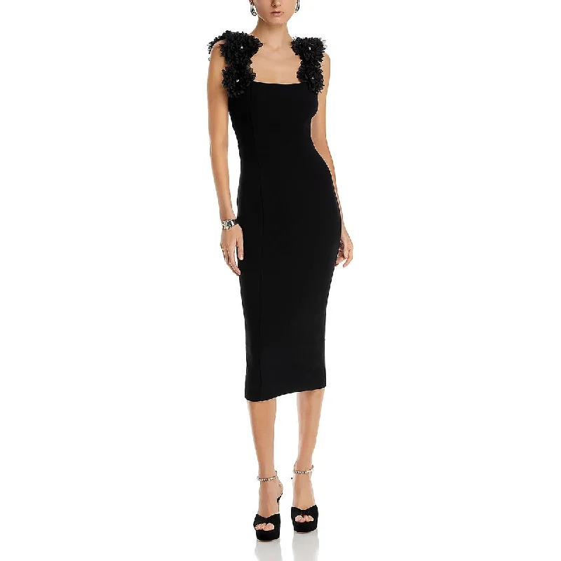 Elliatt Womens Floral Square Neck Midi Dress