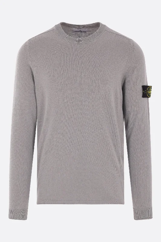 cotton sweater with logo badge