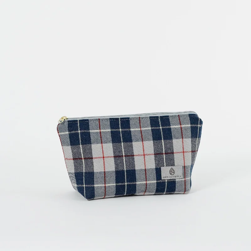Makeup Kit from Vintage Blue-Grey Plaid Mercedes-Benz Interior