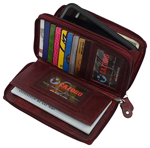 RFID Blocking Cellphone Wallet for Women Dual Zipper Long Purse with Removable Checkbook Holder RFID Blocking Cellphone Wallet for Women Dual Zipper Long Purse with Removable Checkbook Holder