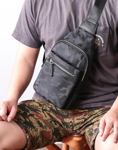Cool Nylon Men's Sling Bag Camouflage Chest Bag Nylon One shoulder Backpack Sling Pack For Men Cool Nylon Men's Sling Bag Camouflage Chest Bag Nylon One shoulder Backpack Sling Pack For Men