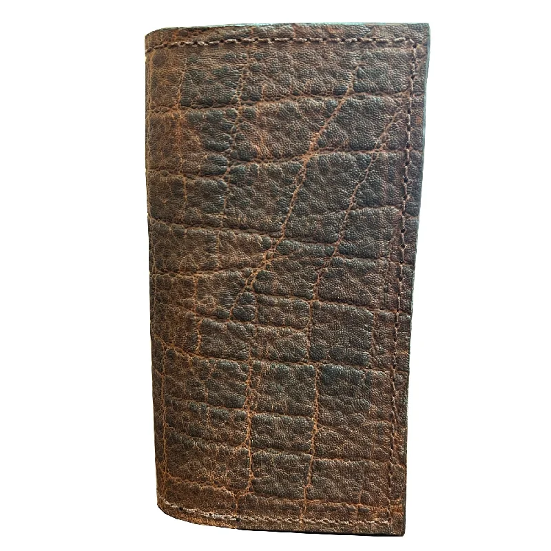 CB69 - Whiskey Elephant Print Checkbook Wallet