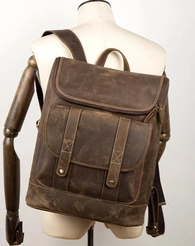 Casual Brown Mens Leather 15-inch Computer Backpacks Brown Travel Backpack School Backpacks for men Casual Brown Mens Leather 15-inch Computer Backpacks Brown Travel Backpack School Backpacks for men
