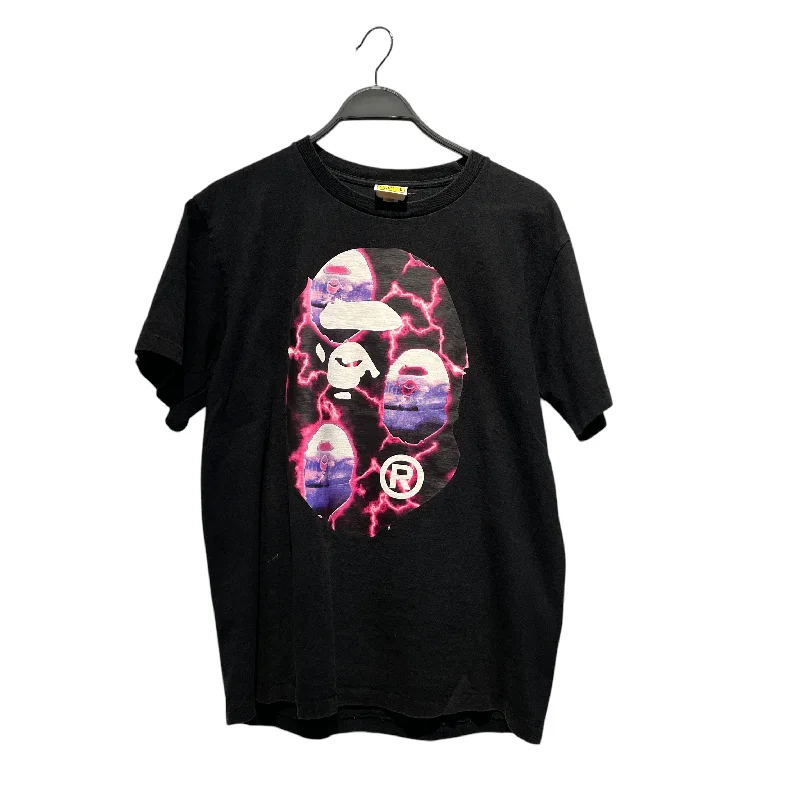 A BATHING APE/T-Shirt/L/Cotton/BLK/Graphic/Lighting Camo Head