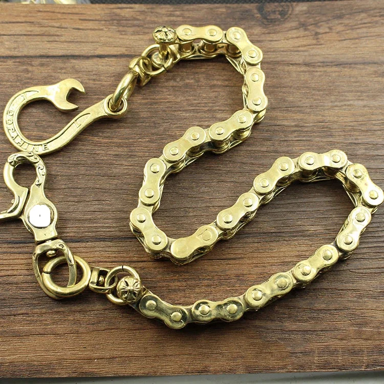 Badass Brass Gold Mens 18‘’ Bike Chain Pants Chain Wallet Chain Motorcycle Wallet Chain for Men Badass Brass Gold Mens 18‘’ Bike Chain Pants Chain Wallet Chain Motorcycle Wallet Chain for Men