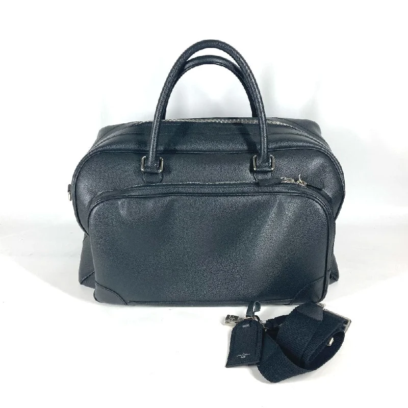 LOUIS VUITTON Boston Duffel bag M31132 Taiga Leather black Taiga Nikolai mens Used Authentic