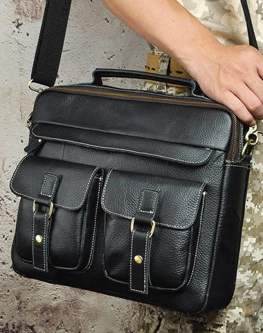 Genuine Leather Messenger Bag Briefcase Bag Cross Body Cool Chest Bag Travel Bag Hiking Bag For Men Genuine Leather Messenger Bag Briefcase Bag Cross Body Cool Chest Bag Travel Bag Hiking Bag For Men