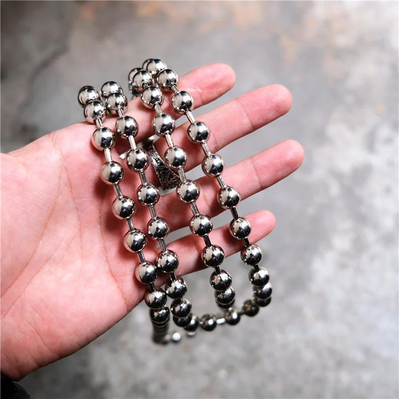 Cool Silver Biker Wallet Chains Mens Beaded Womens Long Pants Chain Double Wallet Chain For Men Cool Silver Biker Wallet Chains Mens Beaded Womens Long Pants Chain Double Wallet Chain For Men