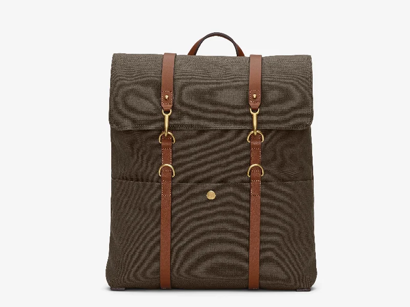 M/S Backpack – Army/Cuoio