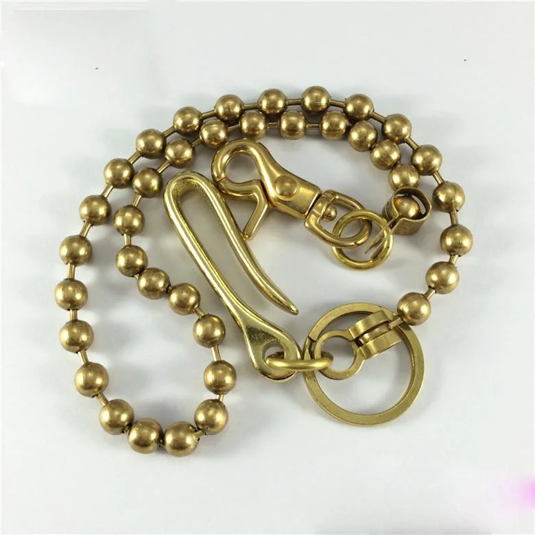 Solid Brass Cool Punk Rock Wallet Bead Chain Biker Trucker Wallet Chain Trucker Wallet Chain for Men Solid Brass Cool Punk Rock Wallet Bead Chain Biker Trucker Wallet Chain Trucker Wallet Chain for Men