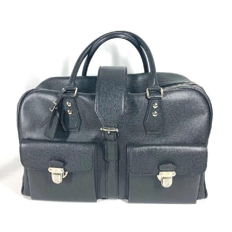 LOUIS VUITTON Boston Duffel bag M32502 Taiga Leather black Taiga Ivan mens Used Authentic