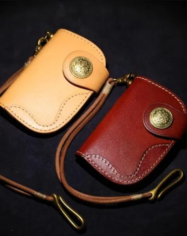 Handmade Leather billfold Biker Wallet Mens Cool Car Key Wallet Pouch Car KeyChain for Men Handmade Leather billfold Biker Wallet Mens Cool Car Key Wallet Pouch Car KeyChain for Men